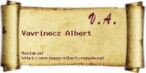 Vavrinecz Albert névjegykártya